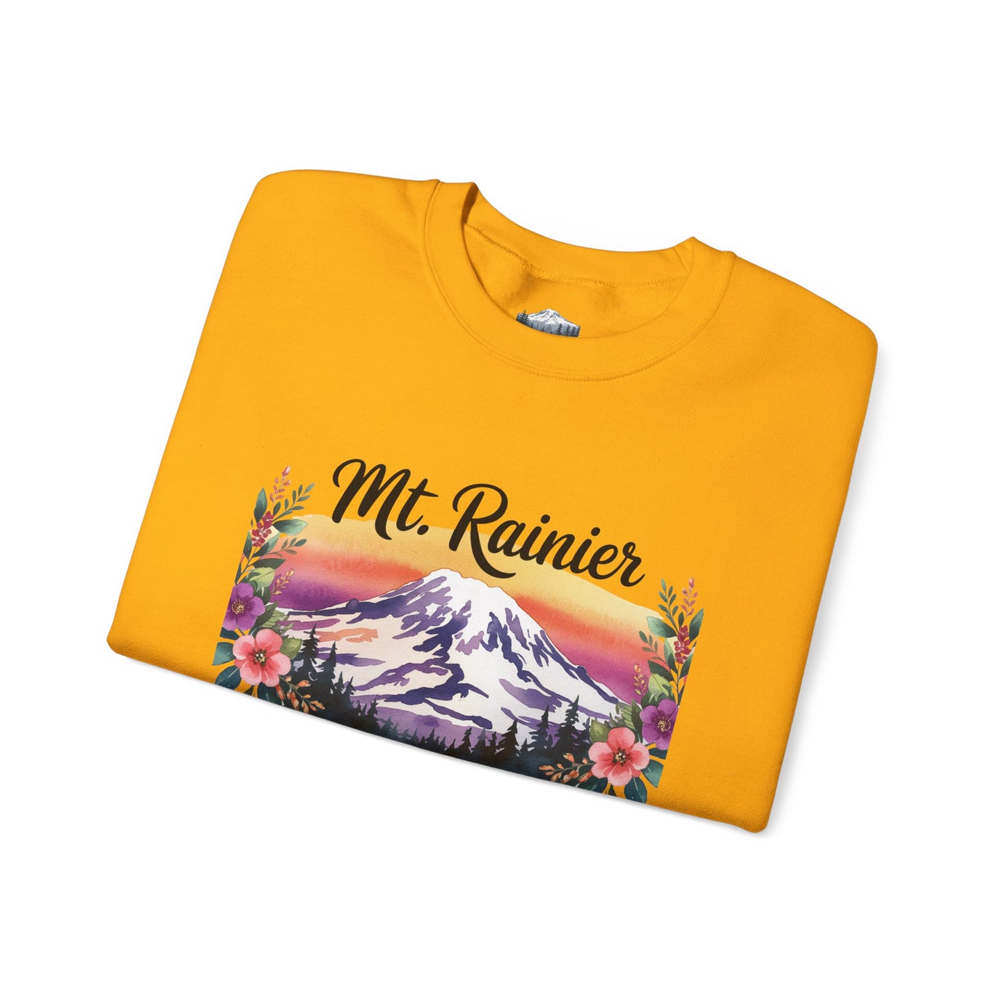 Mt. Rainier - Washington Floral Sunset Sweatshirt