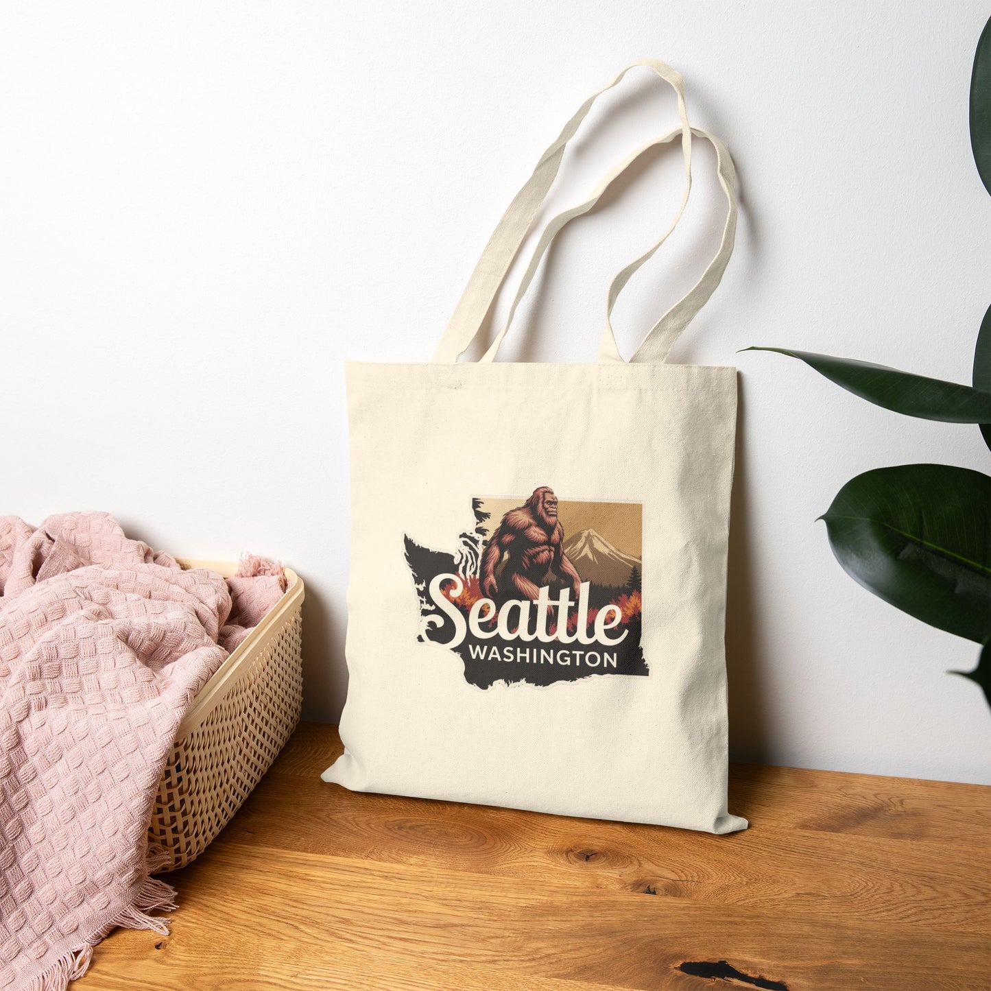 Bigfoot Seattle Washington Canvas Tote Bag