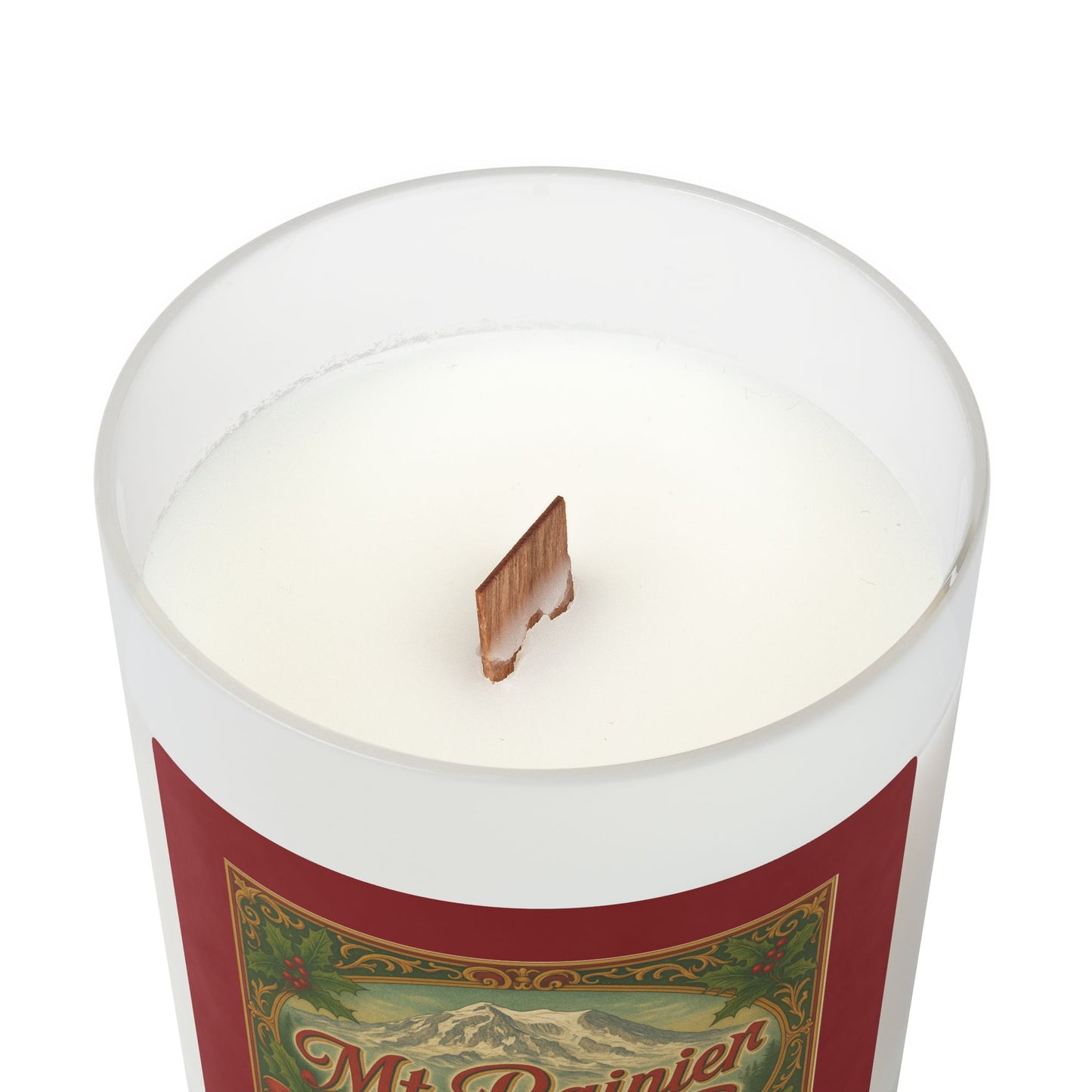 Mt. Rainier - Eatonville, WA Victorian Christmas Frosted Glass Candle