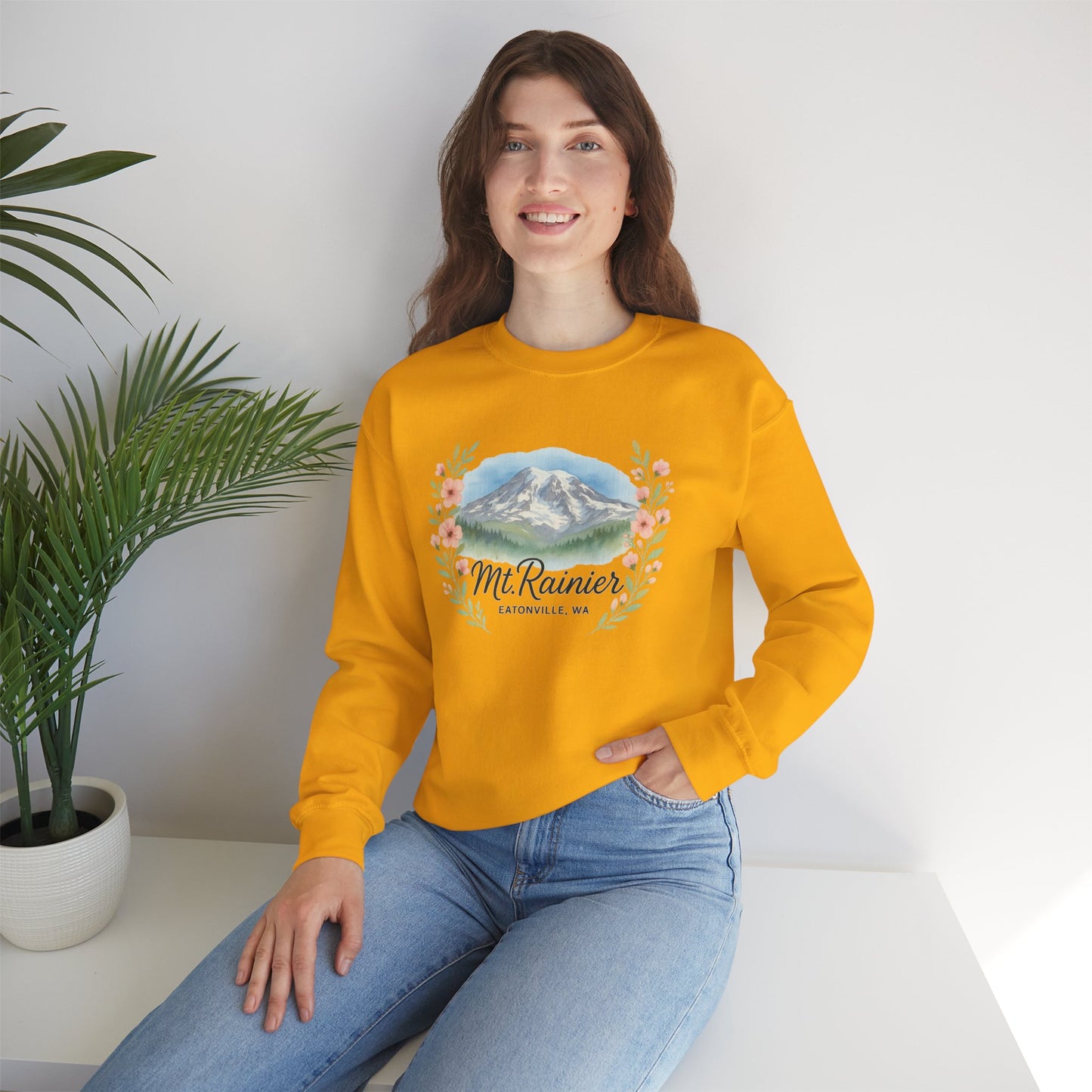 Mt. Rainier - Eatonville, WA Floral Sweatshirt