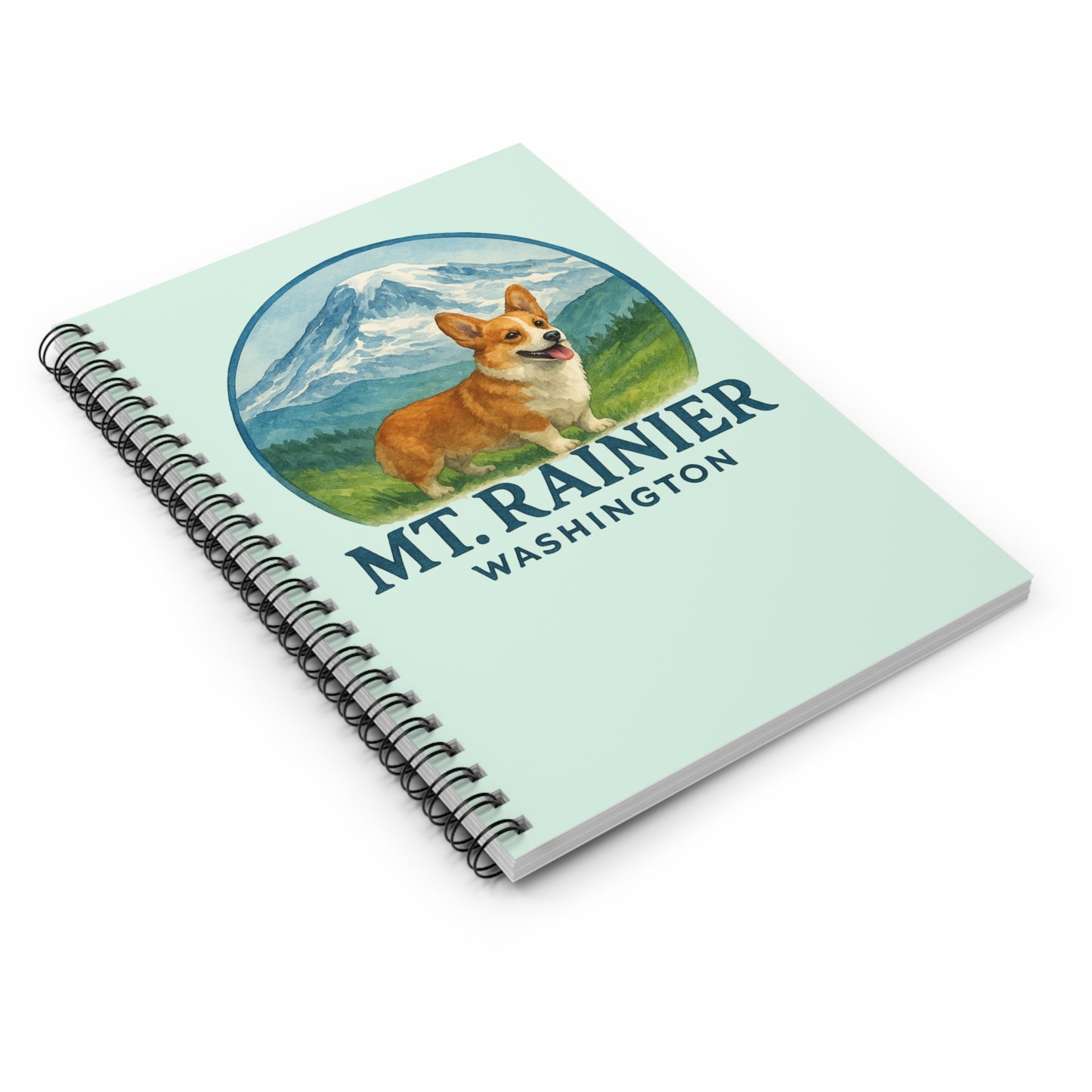 Mt. Rainier - Washington Corgi Spiral Notebook