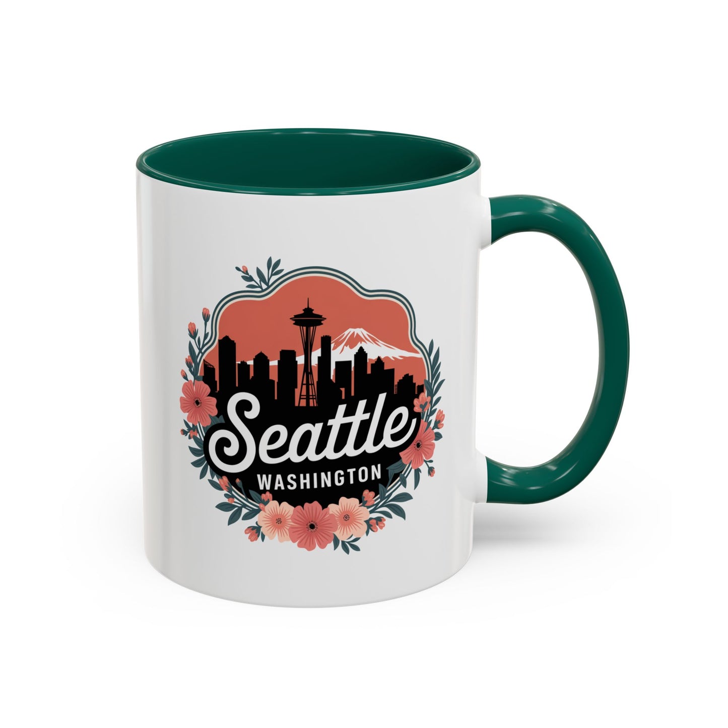 Floral Seattle City Skyline Mug