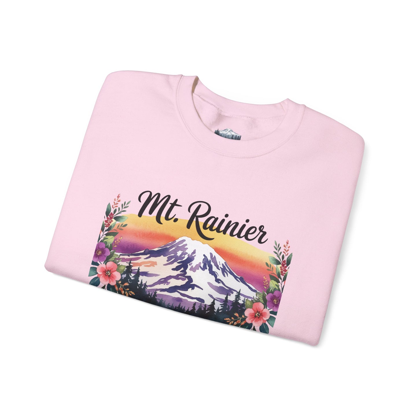 Mt. Rainier - Washington Floral Sunset Sweatshirt