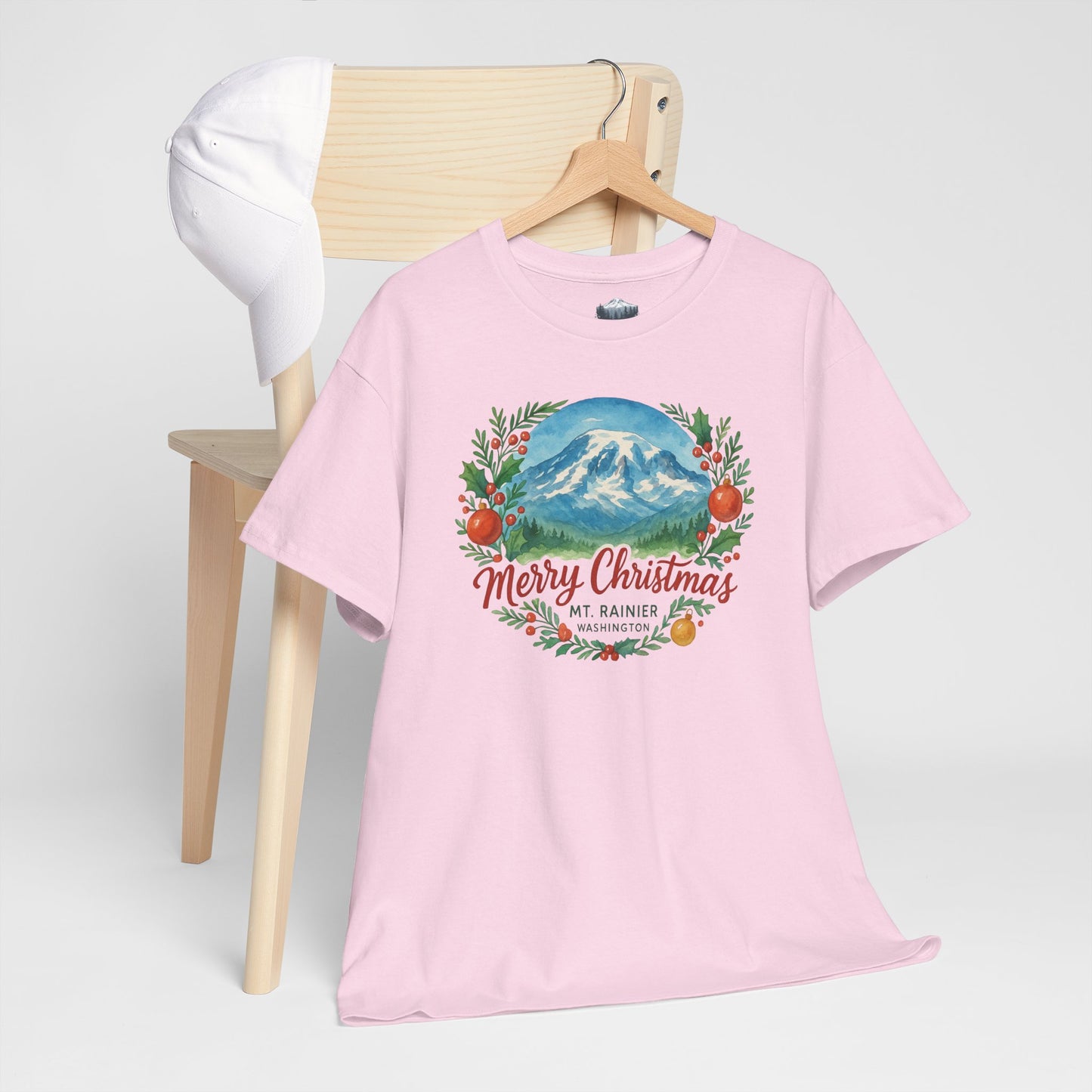 Mt. Rainier - Washington Merry Christmas T-Shirt