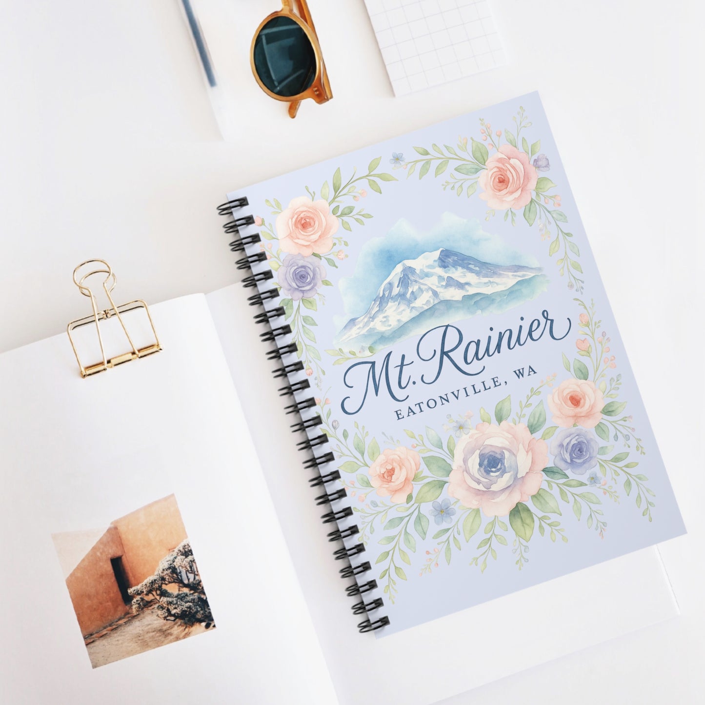Mt. Rainier - Eatonville, WA Rose Garden Spiral Notebook