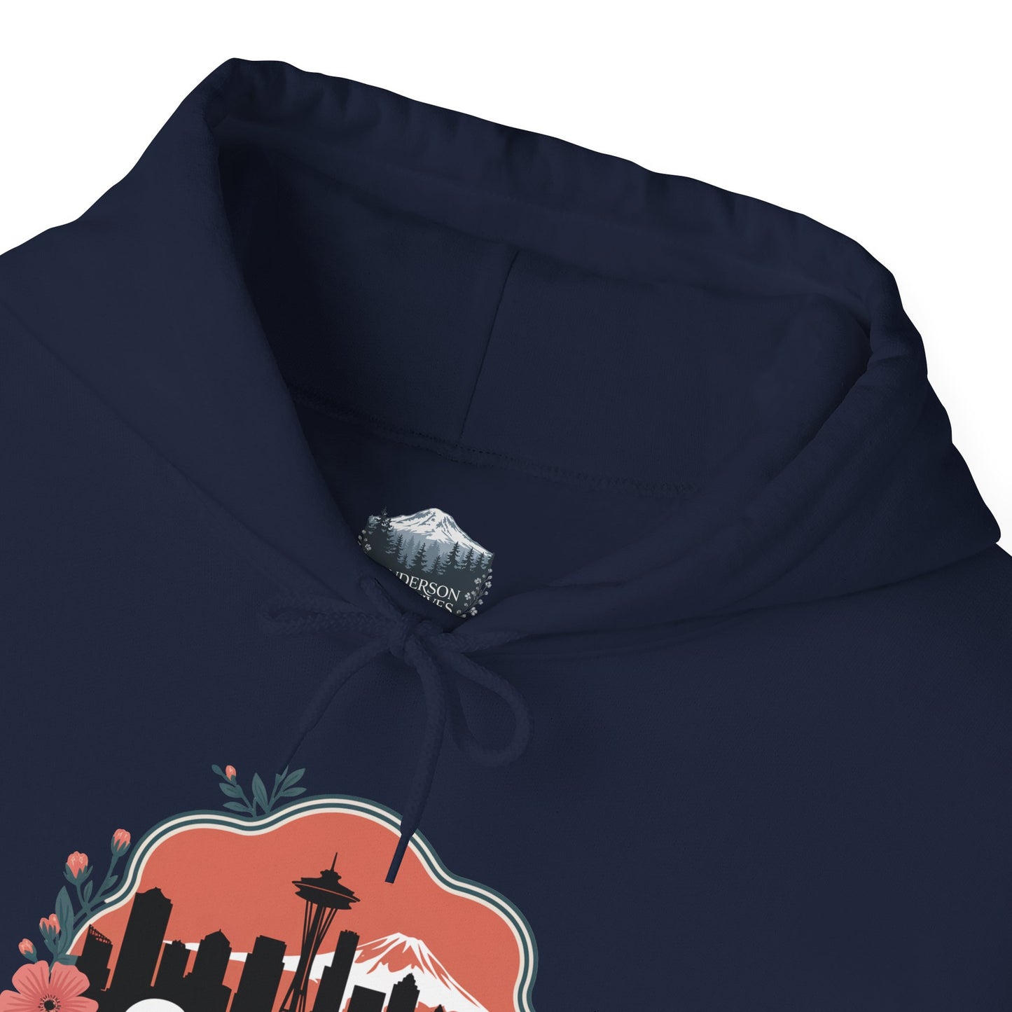 Floral Seattle City Skyline Hoodie