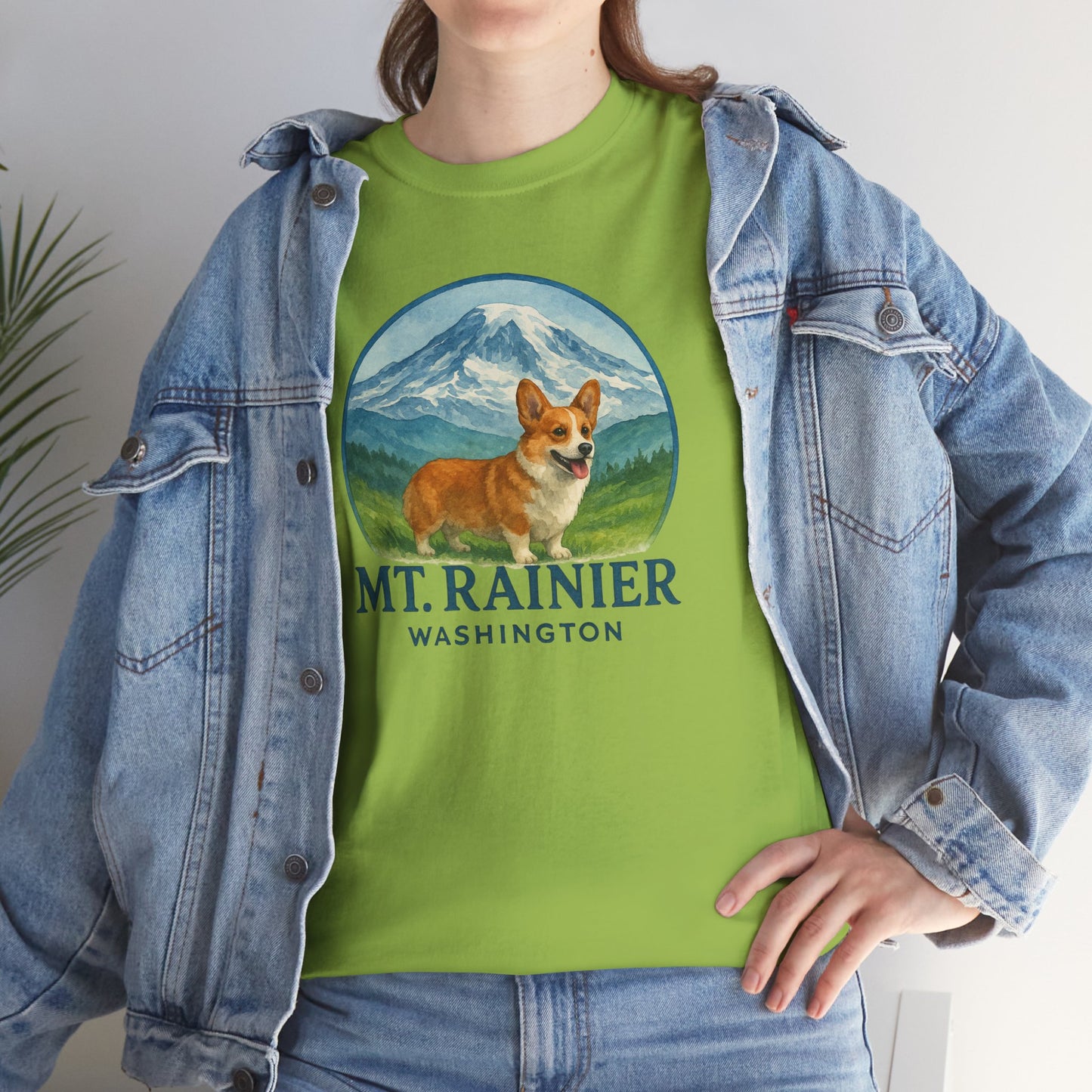 Mt. Rainier - Washington Corgi T-Shirt