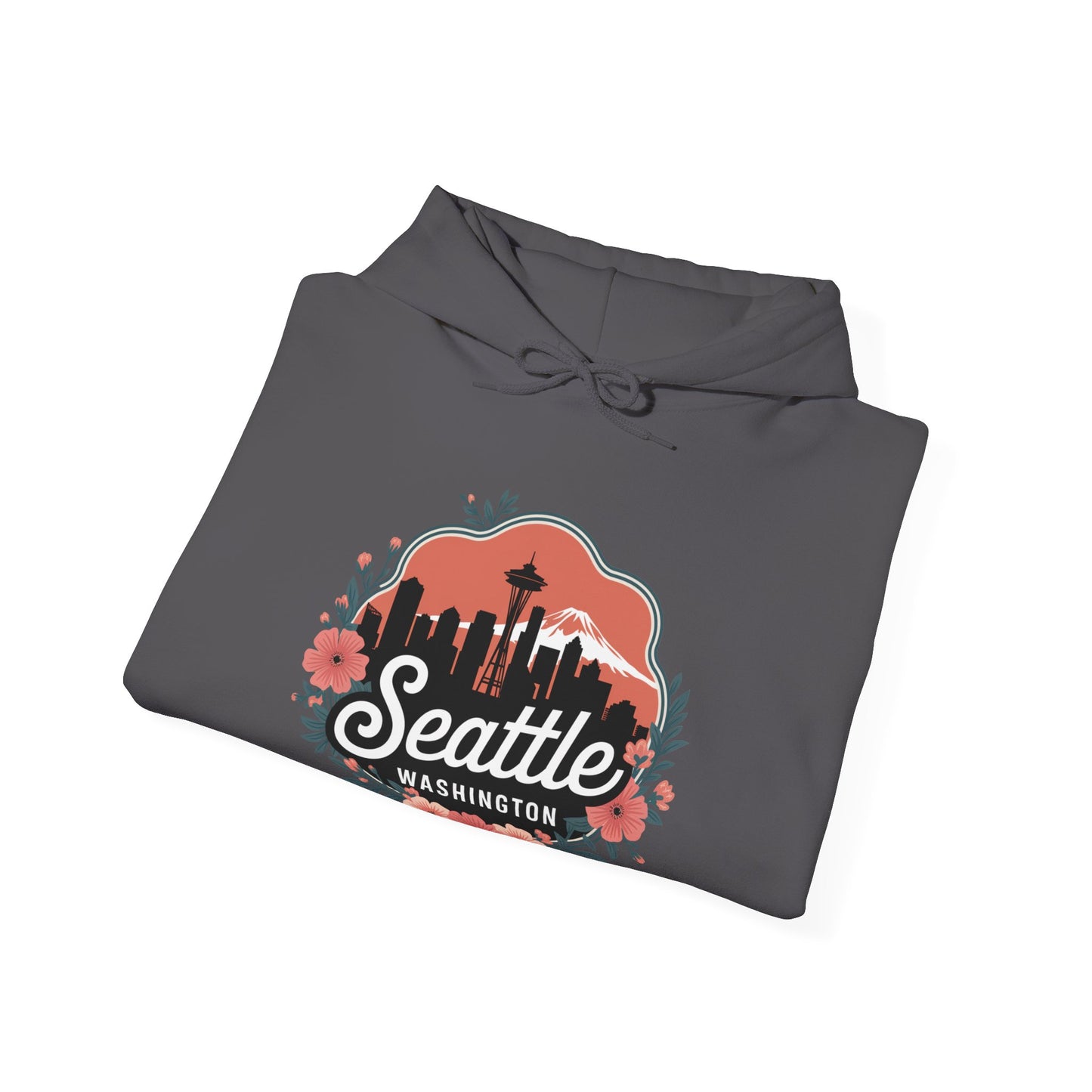 Floral Seattle City Skyline Hoodie