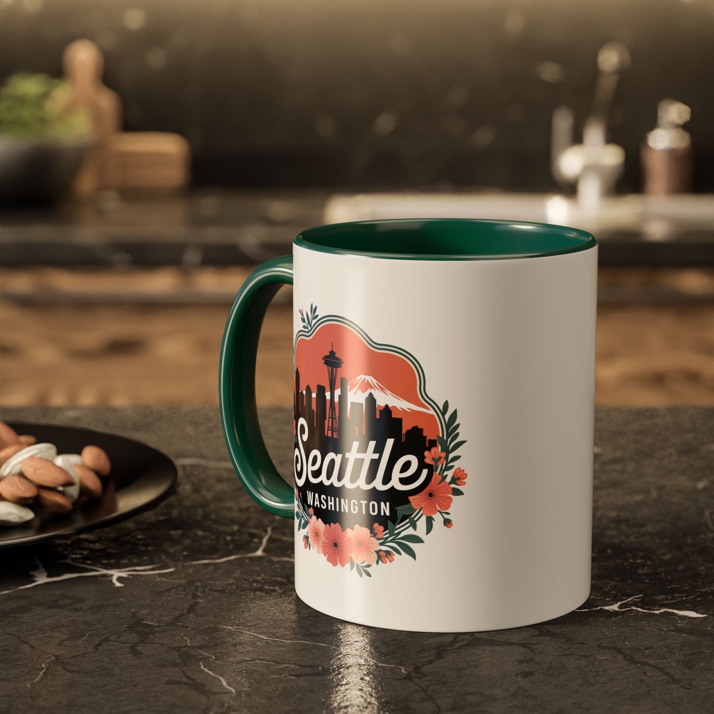 Floral Seattle City Skyline Mug