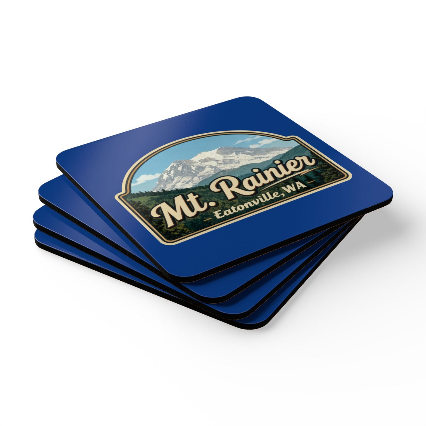 Mt. Rainier - Eatonville, WA Vintage Coaster Set