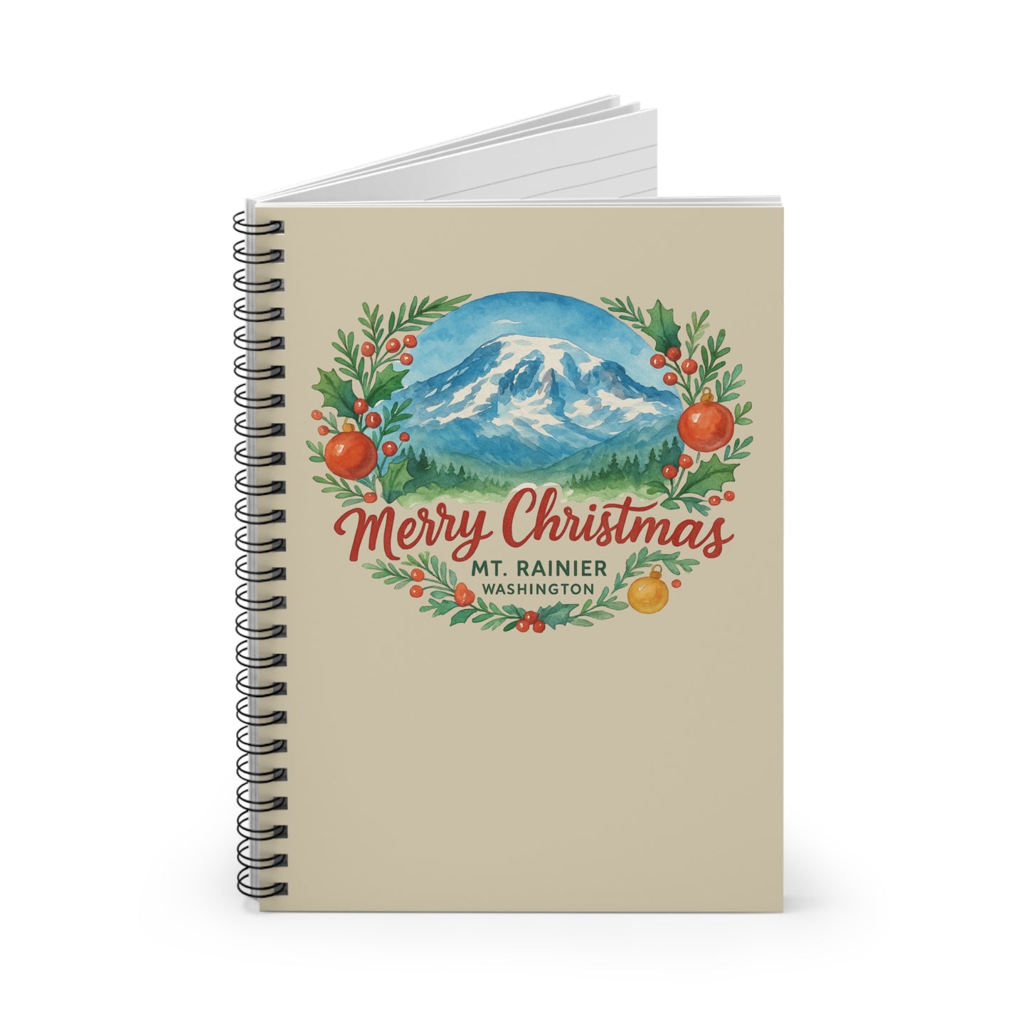Mt. Rainier - Washington Merry Christmas Spiral Notebook