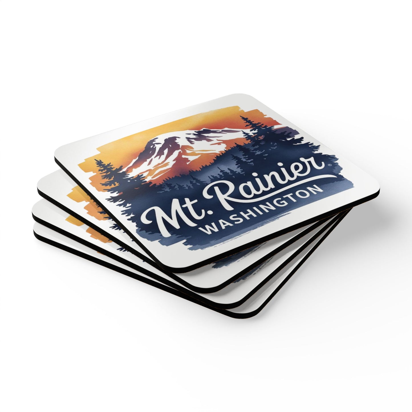 Mt. Rainier - Washington Sunset Coaster Set
