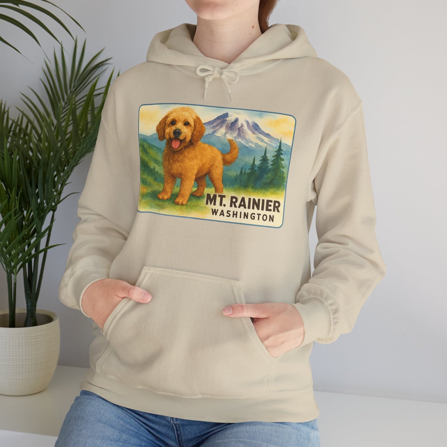 Mt. Rainier - Washington Golden Doodle Hoodie