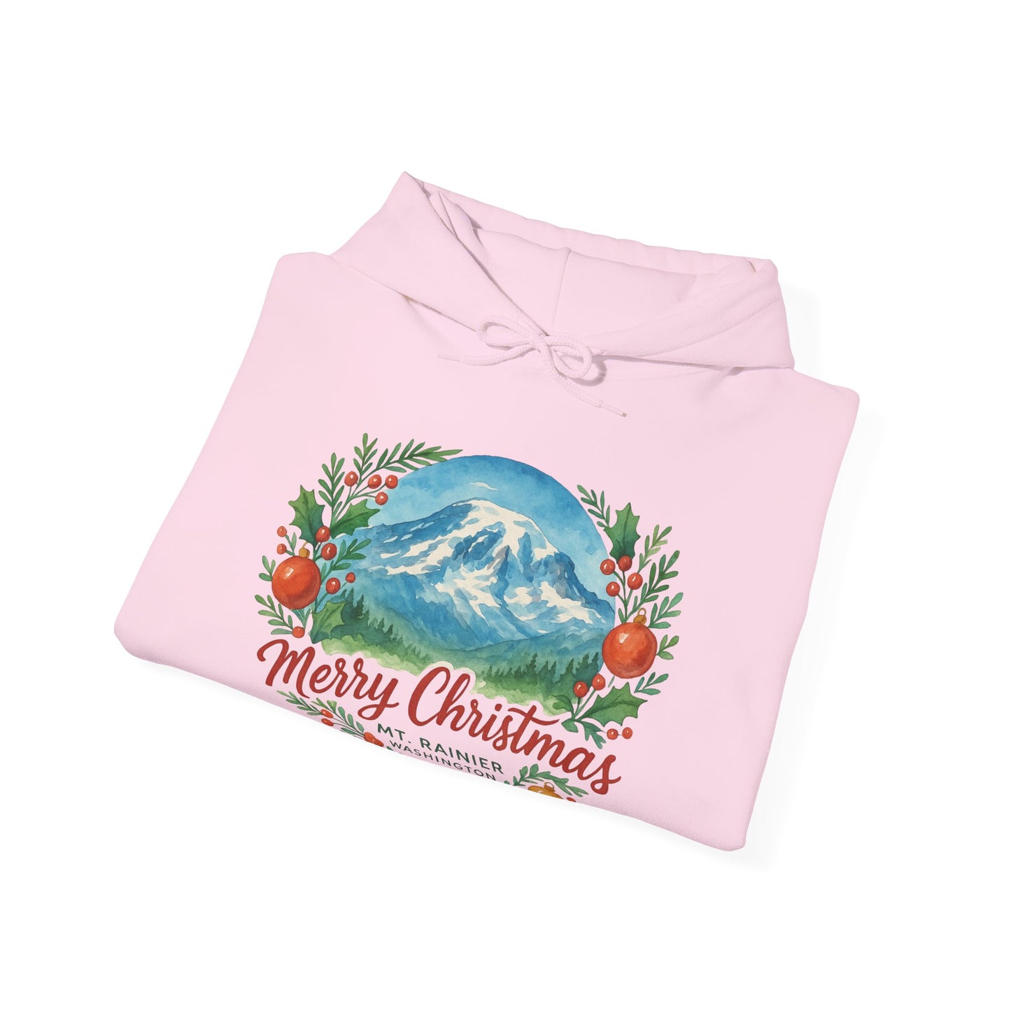 Mt. Rainier - Washington Merry Christmas Hoodie