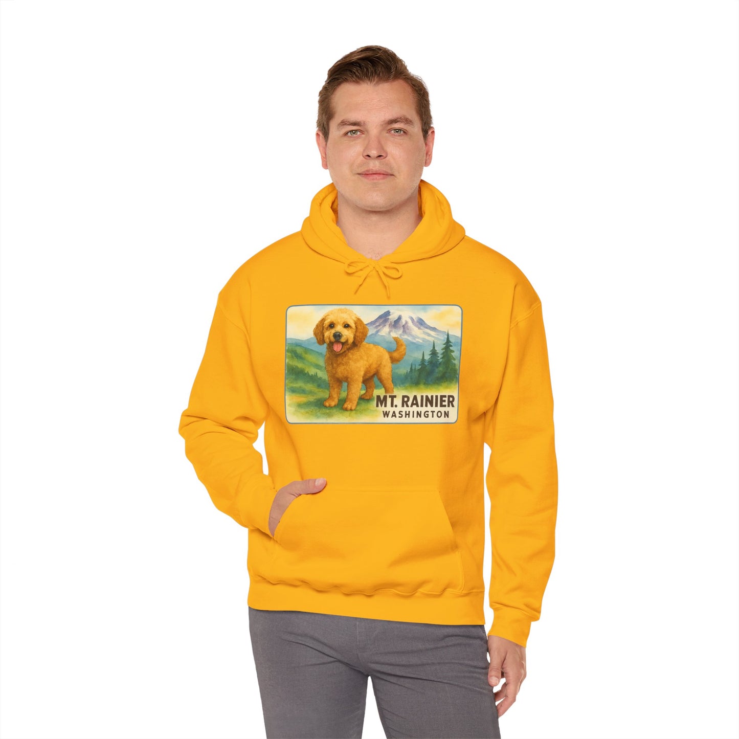 Mt. Rainier - Washington Golden Doodle Hoodie