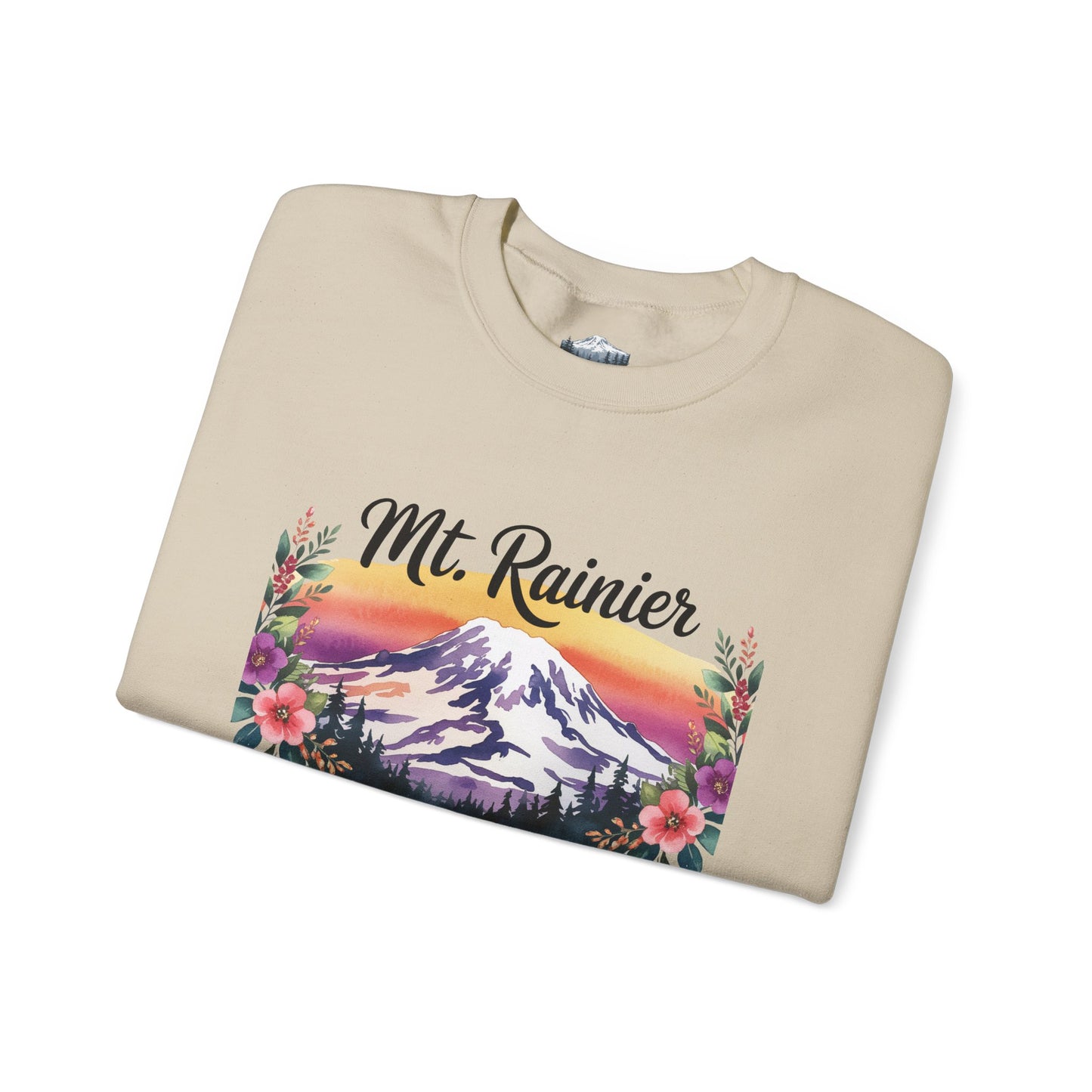 Mt. Rainier - Washington Floral Sunset Sweatshirt