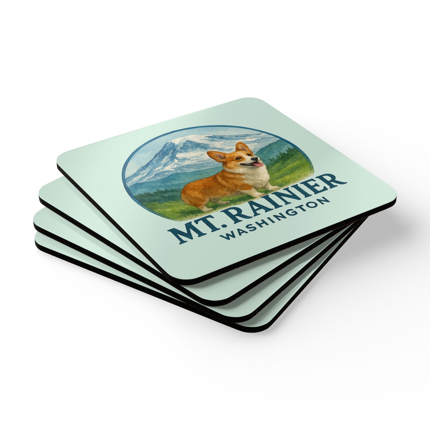 Mt. Rainier - Washington Corgi Coaster Set