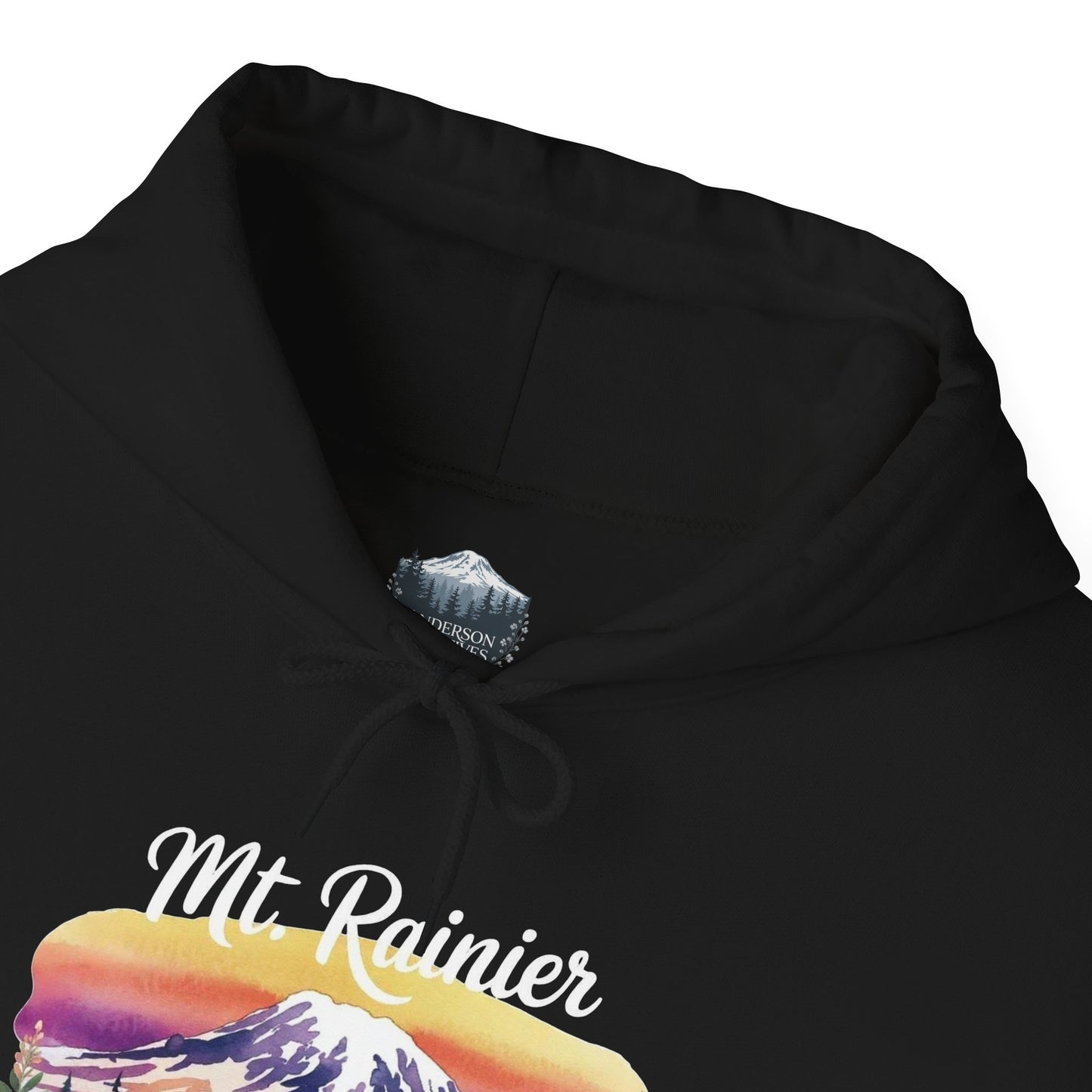 Mt. Rainier - Washington Floral Sunset Hoodie