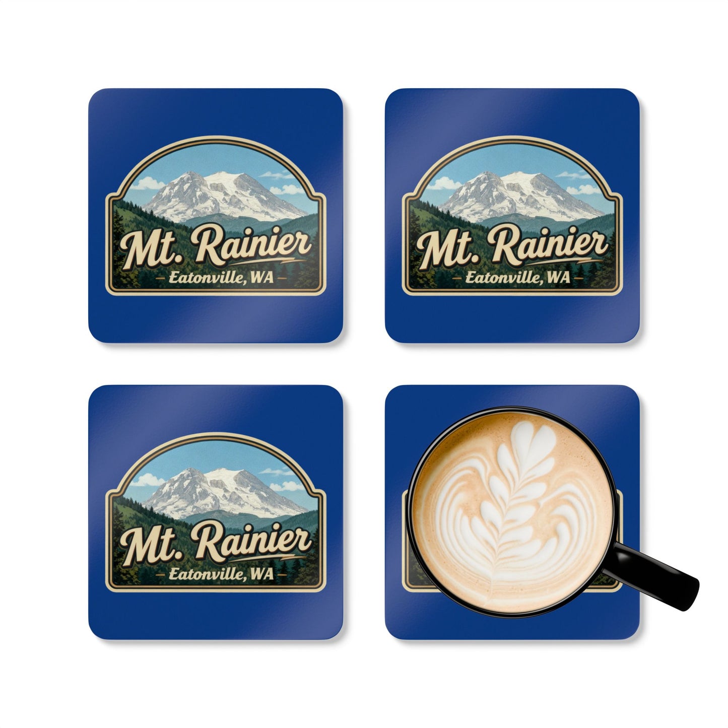 Mt. Rainier - Eatonville, WA Vintage Coaster Set