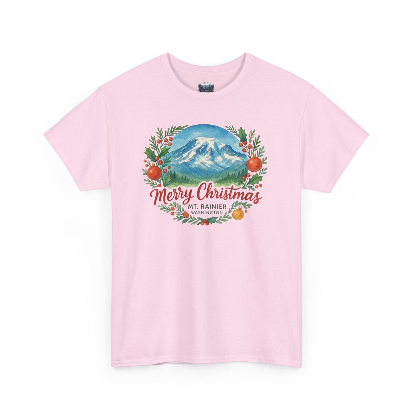 Mt. Rainier - Washington Merry Christmas T-Shirt