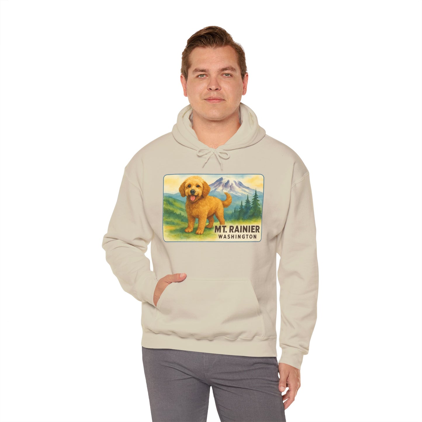 Mt. Rainier - Washington Golden Doodle Hoodie