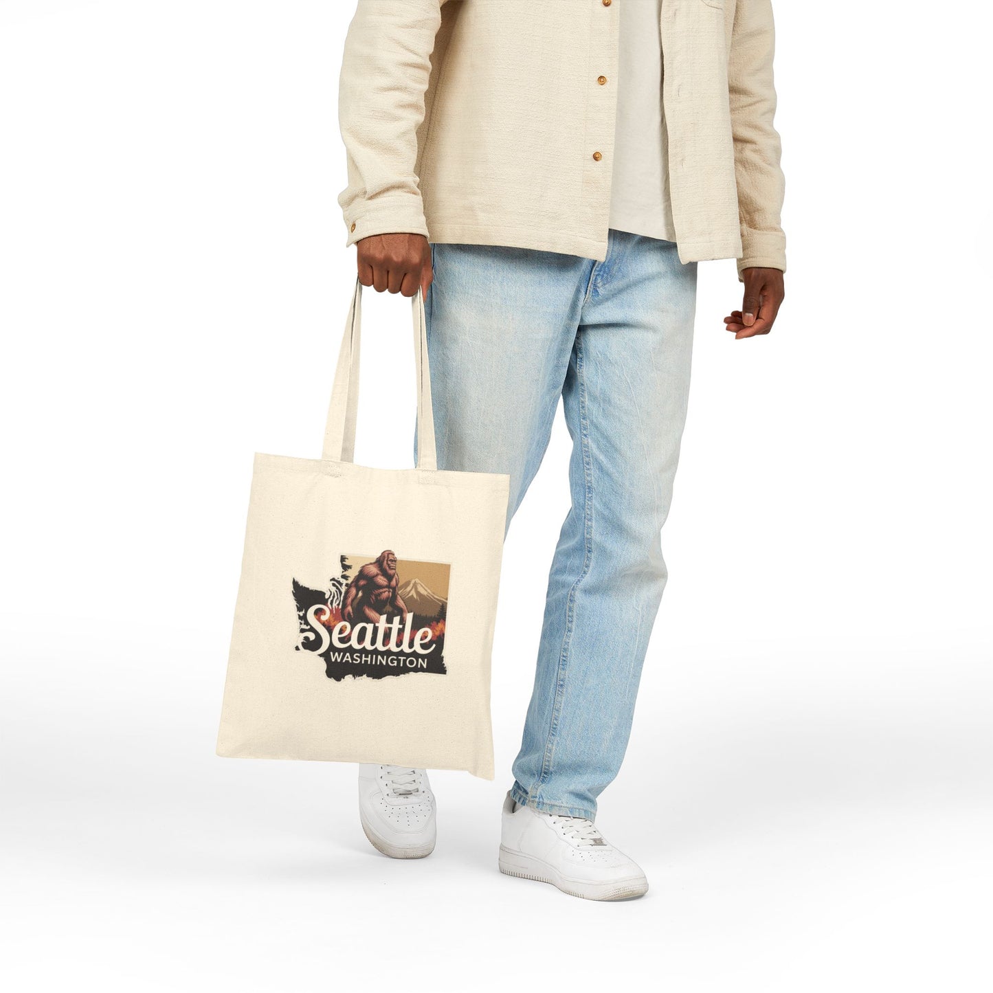 Bigfoot Seattle Washington Canvas Tote Bag