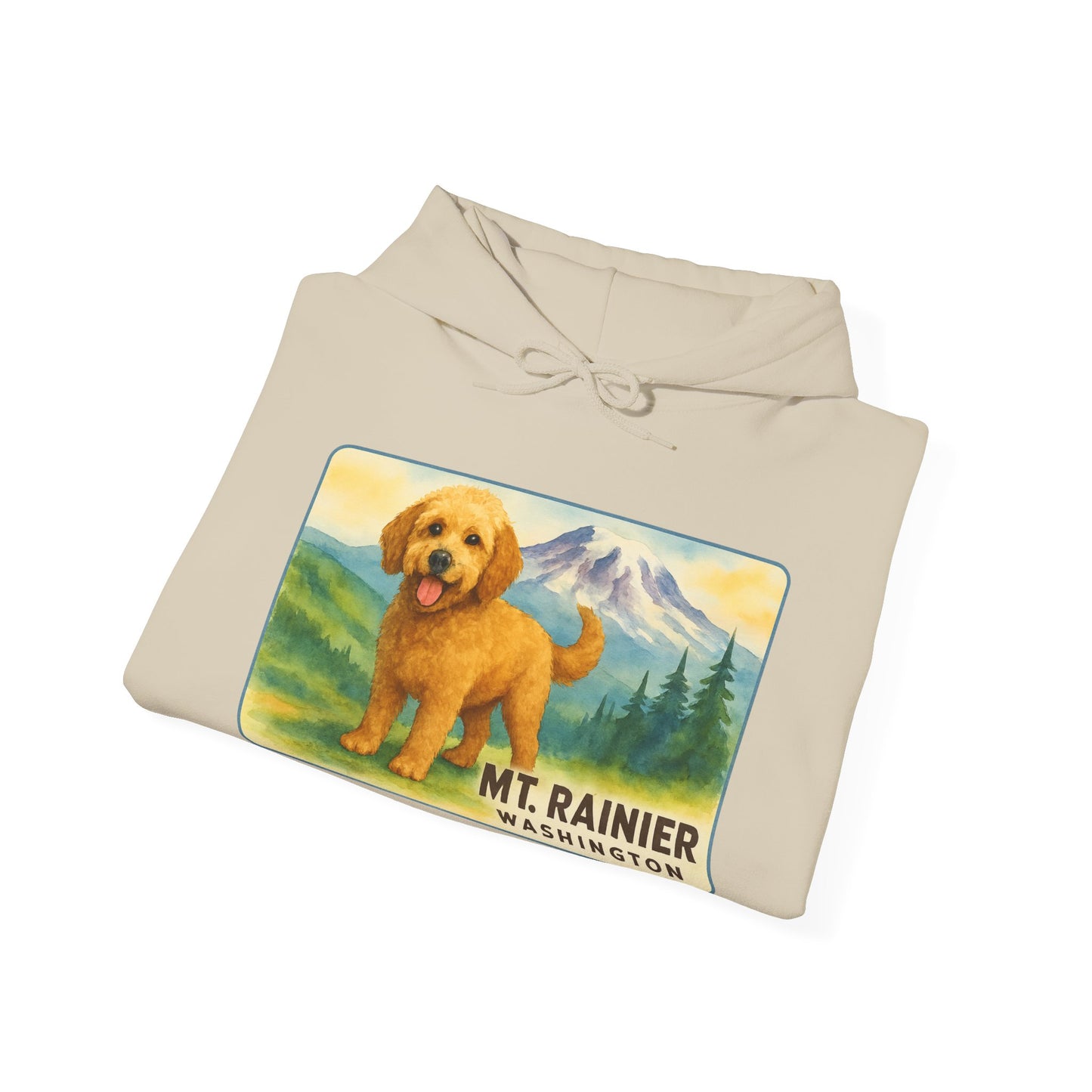 Mt. Rainier - Washington Golden Doodle Hoodie