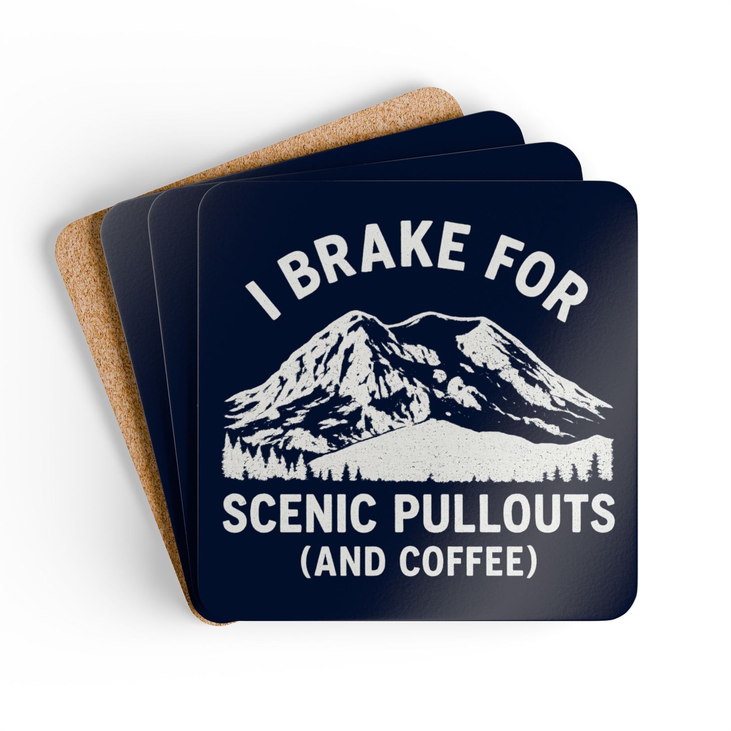 I Brake For Scenic Pullouts (And Coffee) Coaster Set