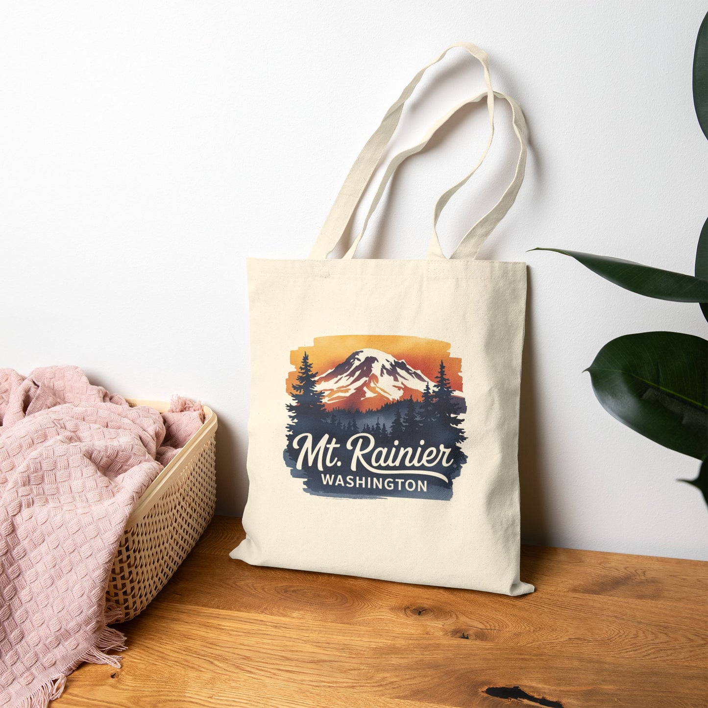 Mt. Rainier - Washington Sunset Canvas Tote Bag
