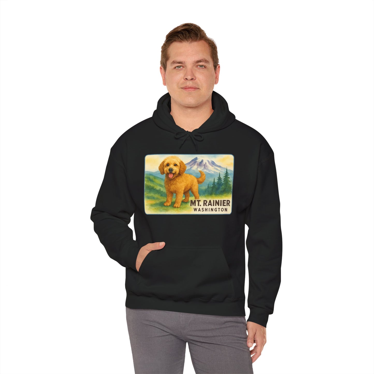 Mt. Rainier - Washington Golden Doodle Hoodie