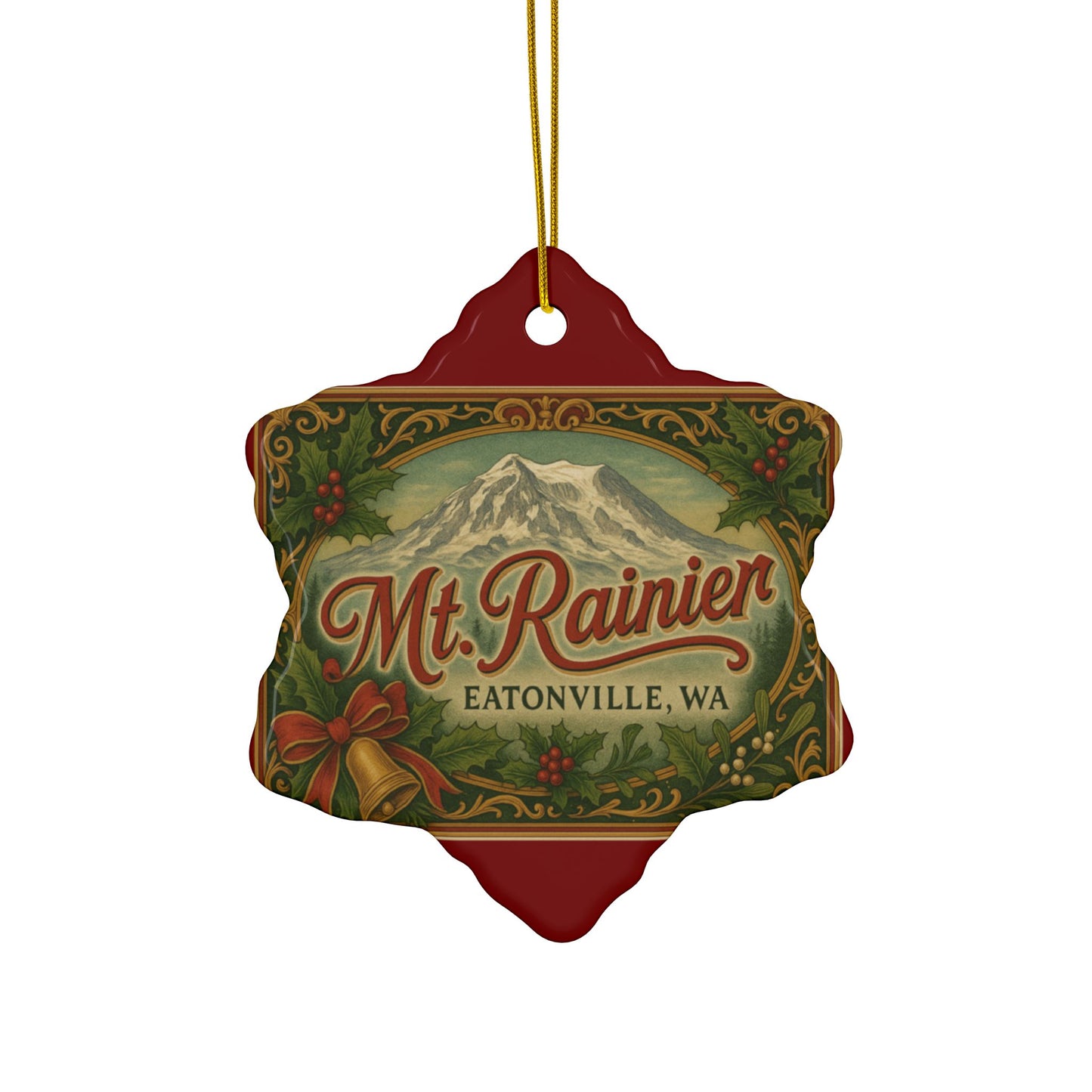 Mt. Rainier - Eatonville, WA Victorian Christmas Ornament