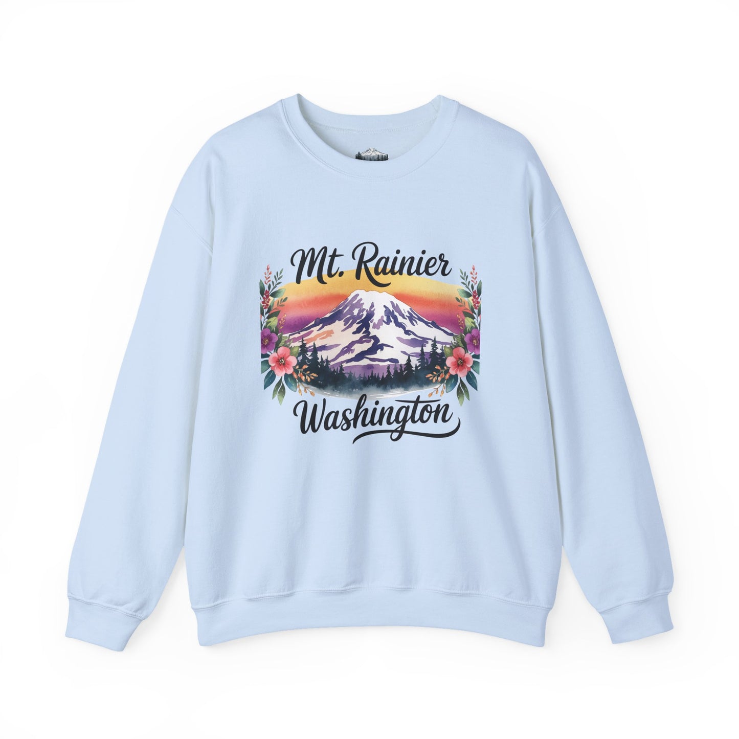 Mt. Rainier - Washington Floral Sunset Sweatshirt