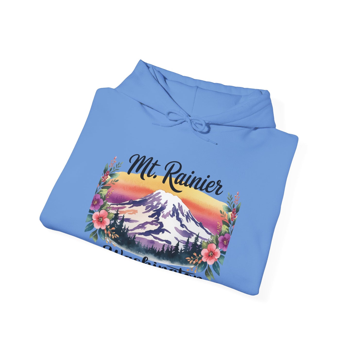 Mt. Rainier - Washington Floral Sunset Hoodie
