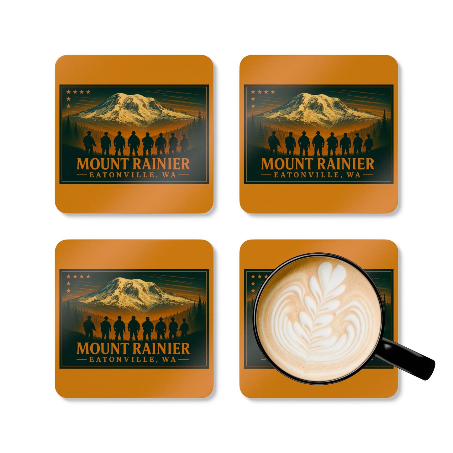 Mount Rainier - Eatonville, WA Military Coaster Set
