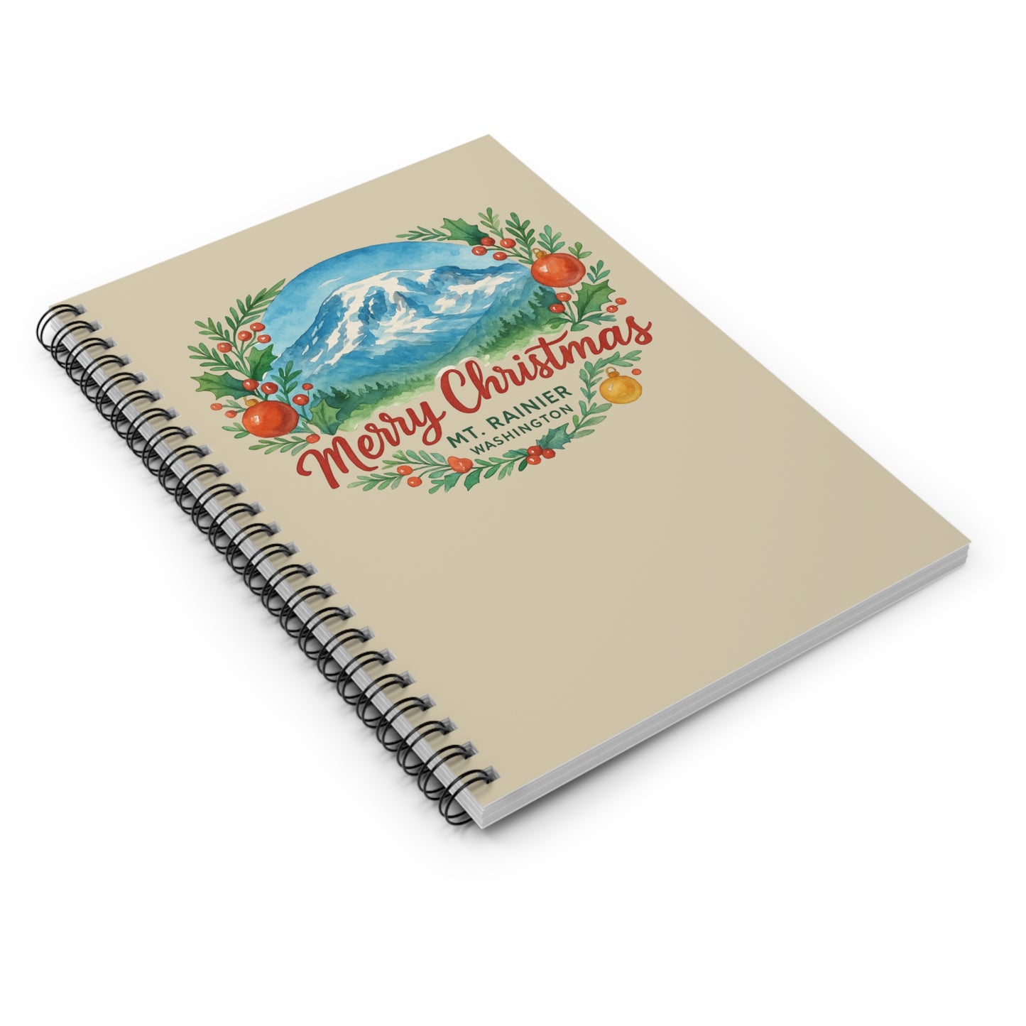 Mt. Rainier - Washington Merry Christmas Spiral Notebook