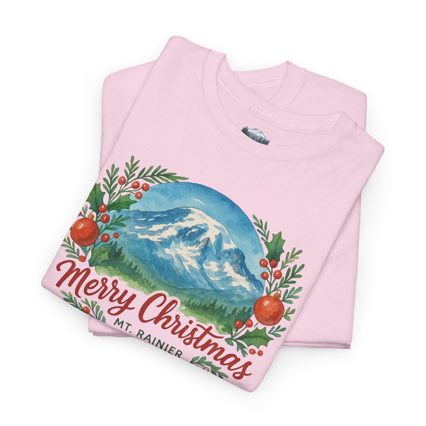 Mt. Rainier - Washington Merry Christmas T-Shirt