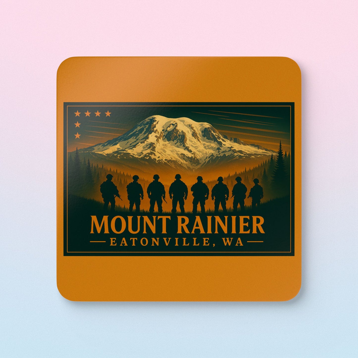 Mount Rainier - Eatonville, WA Military Coaster Set