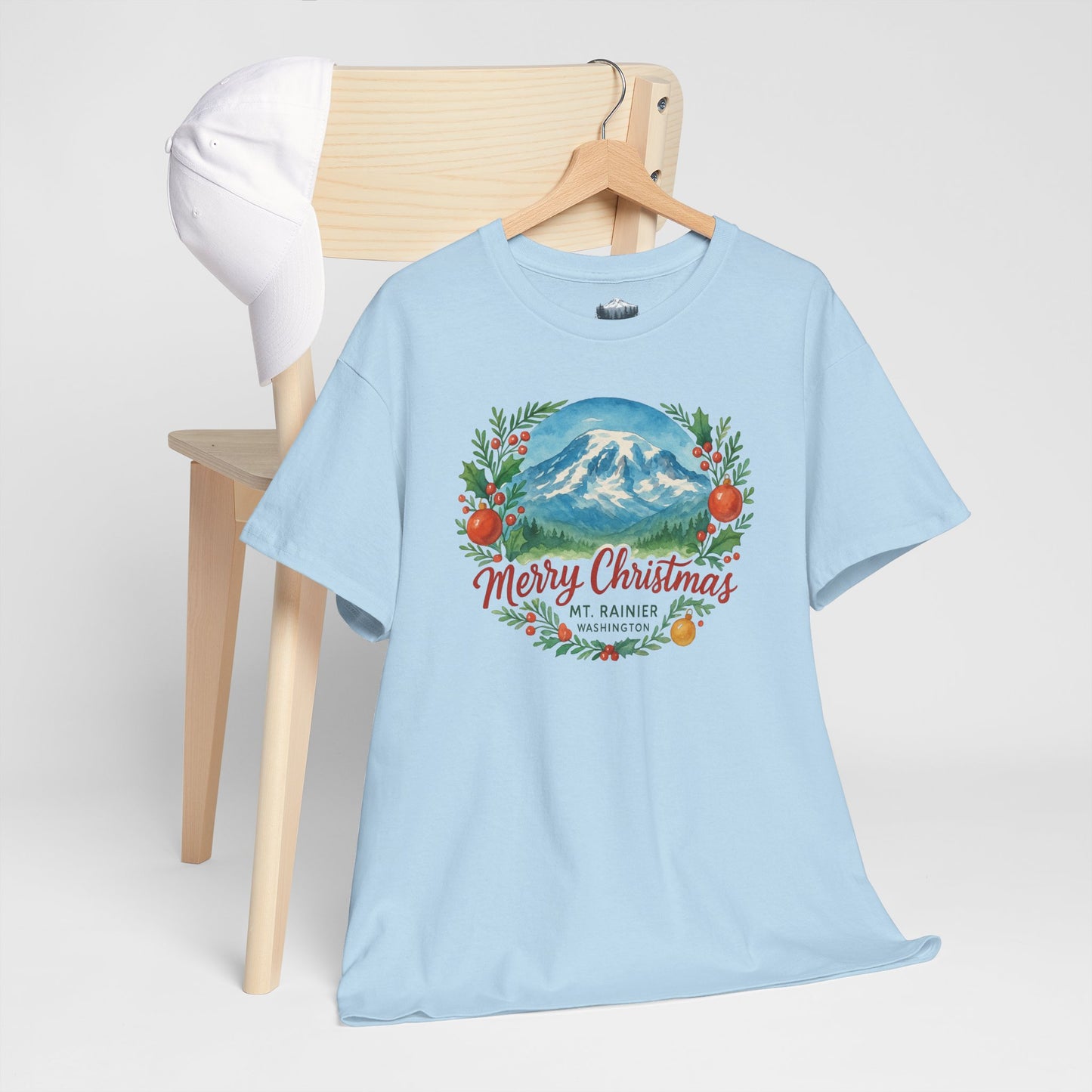 Mt. Rainier - Washington Merry Christmas T-Shirt