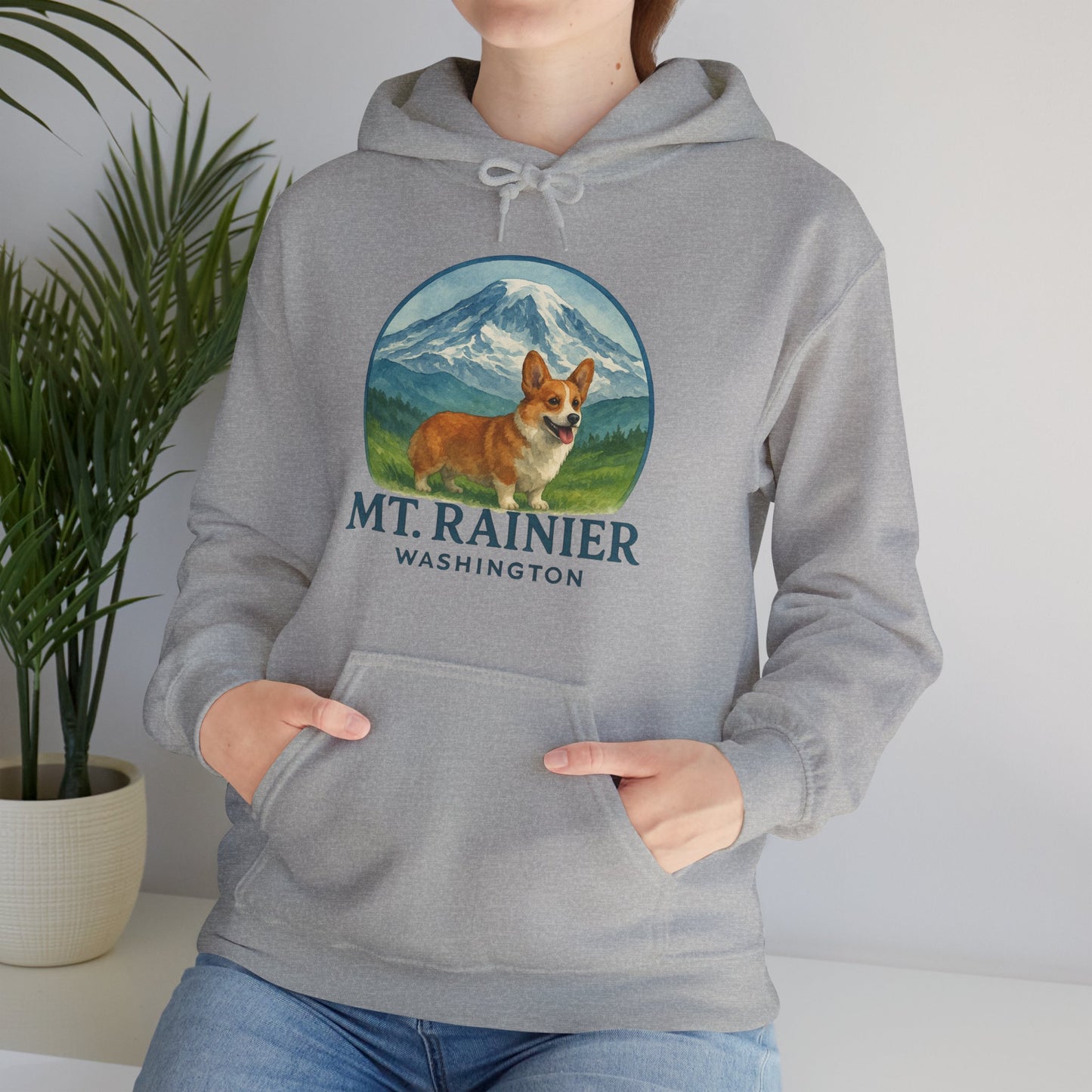 Mt. Rainier - Washington Corgi Hoodie