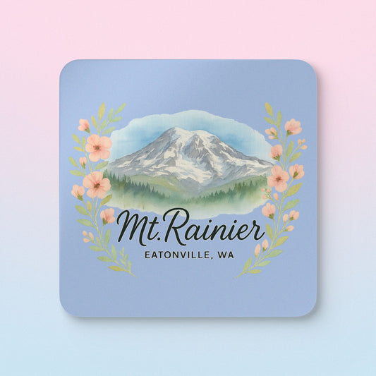 Mt. Rainier - Eatonville, WA Floral Coaster Set