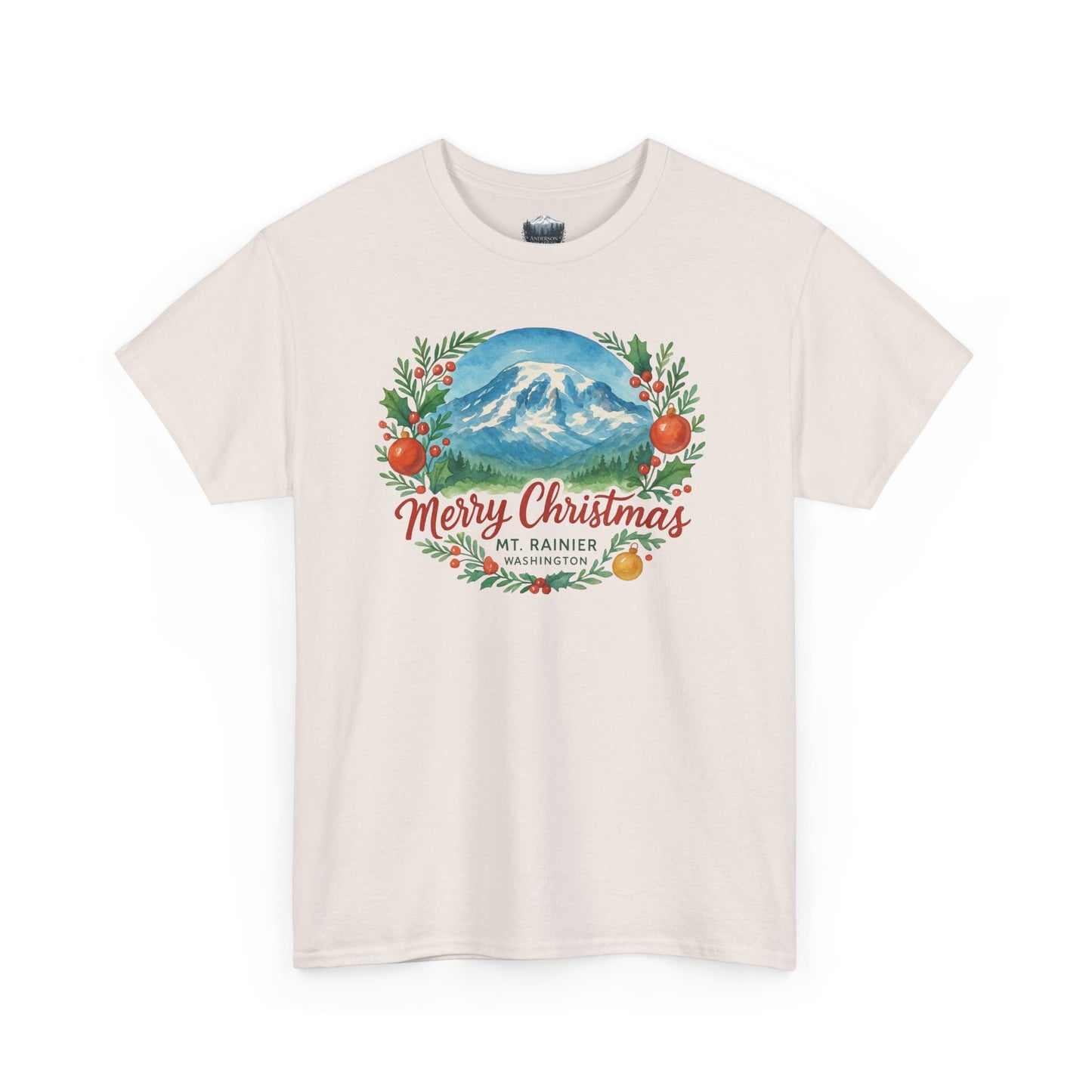 Mt. Rainier - Washington Merry Christmas T-Shirt