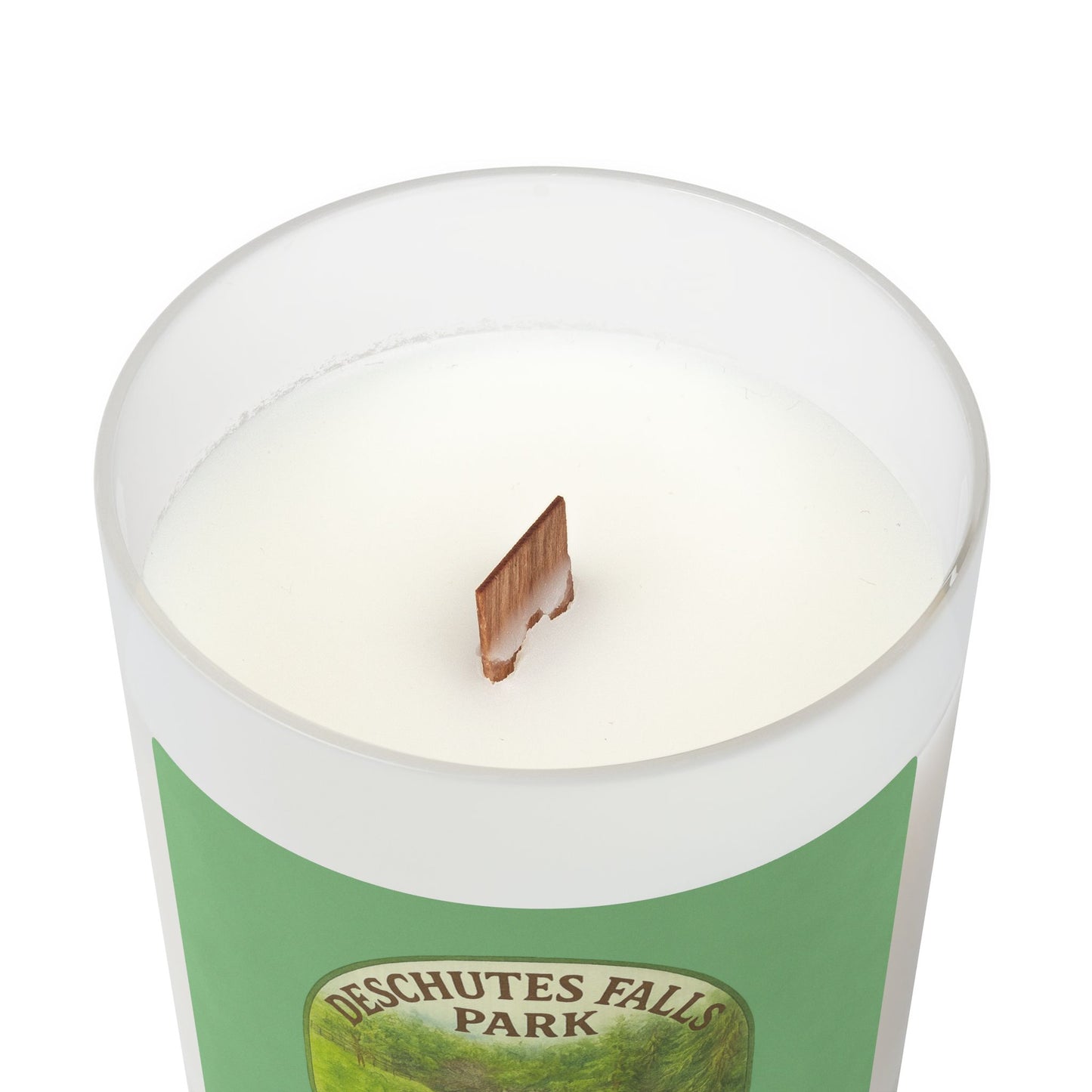 Deschutes Falls Park - Thurston County, Washington Frosted Glass Candle