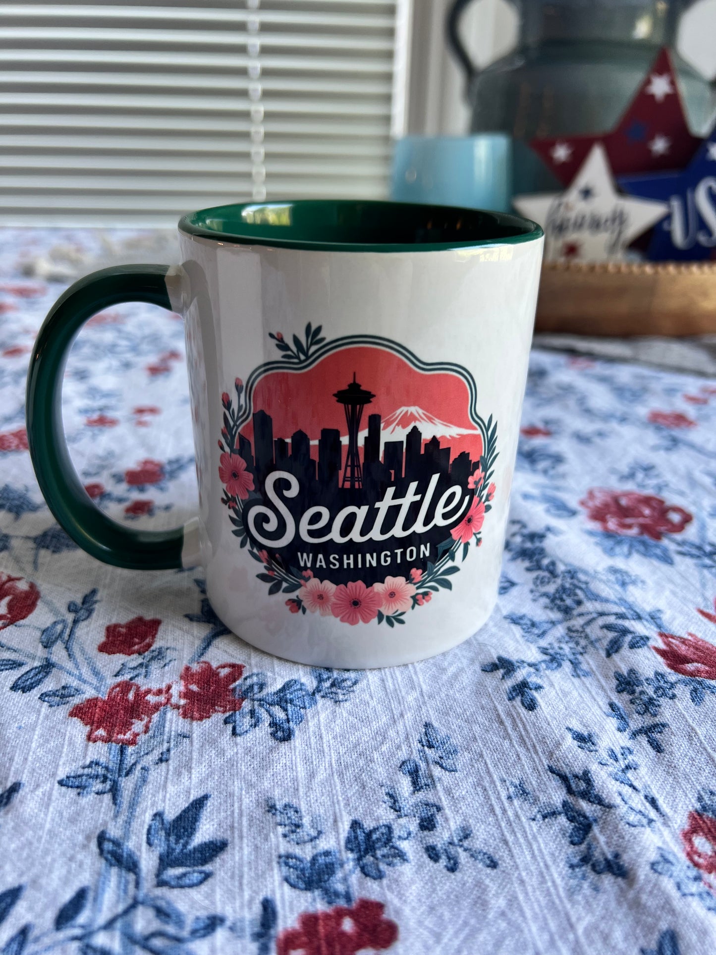 Floral Seattle City Skyline Mug